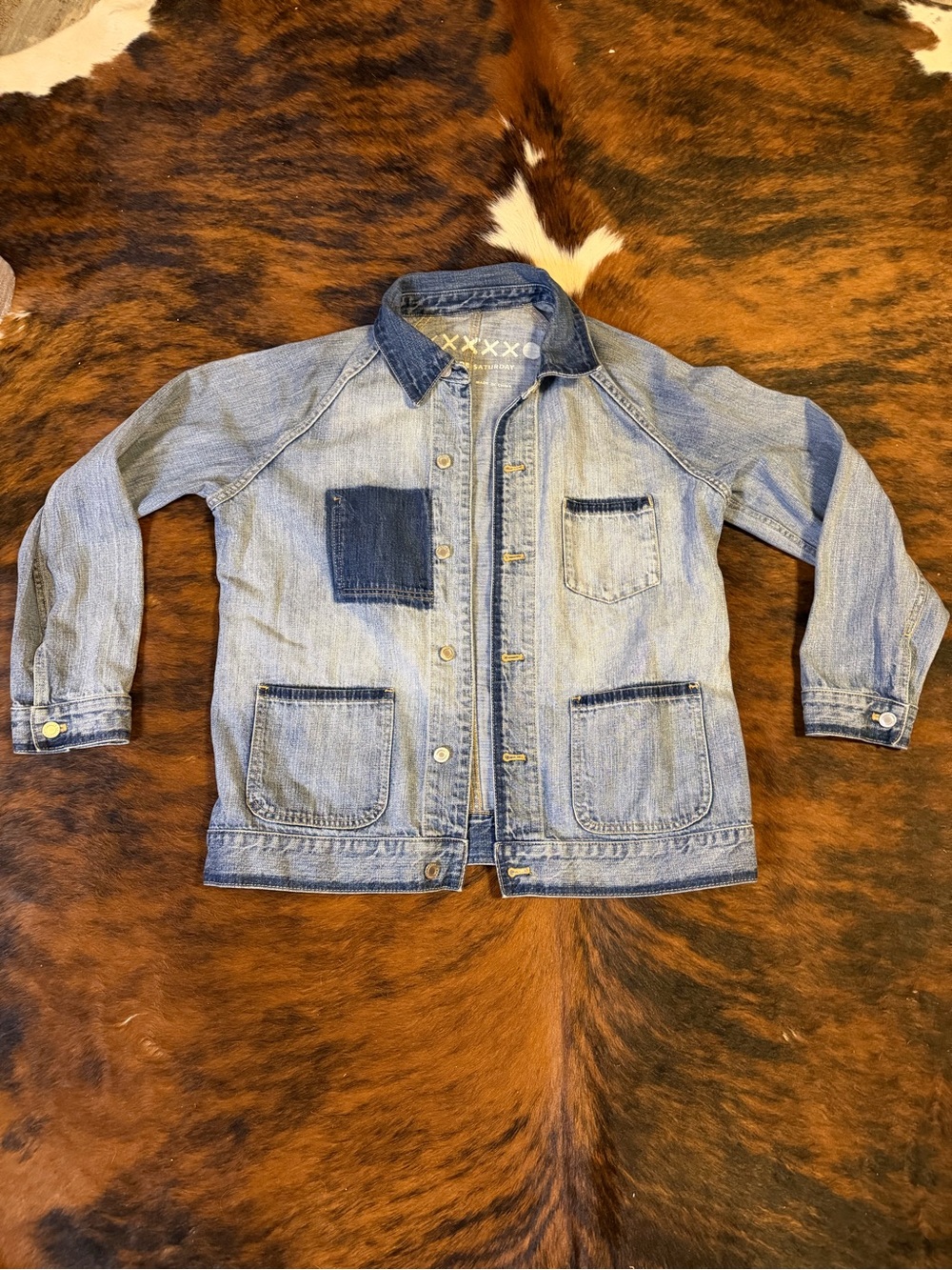 kate spade Saturday Light Blue Patchwork Denim Jacket - Picture 6 of 9